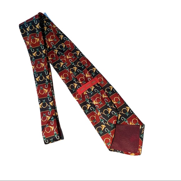 Ho Ho Ho Christmas Candy Cane Horn Flute Neck Tie - Picture 3 of 3